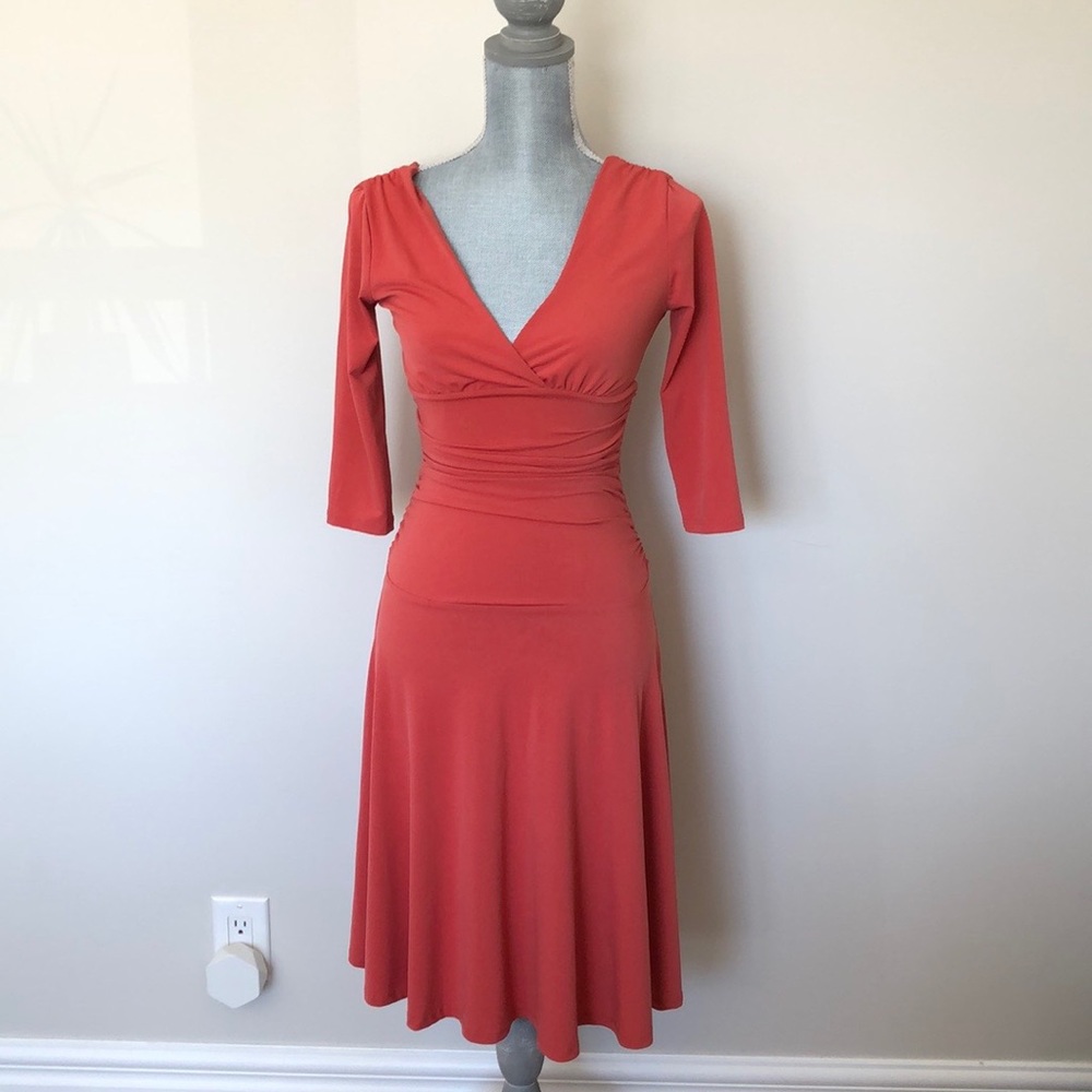 Lovely burnt orange , short-sleeved dress